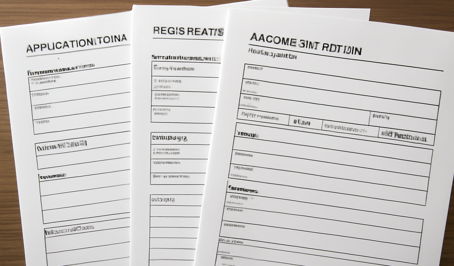 formulaires administratifs côte à côte