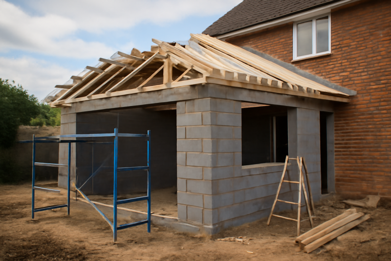 Extension maison en cours travaux