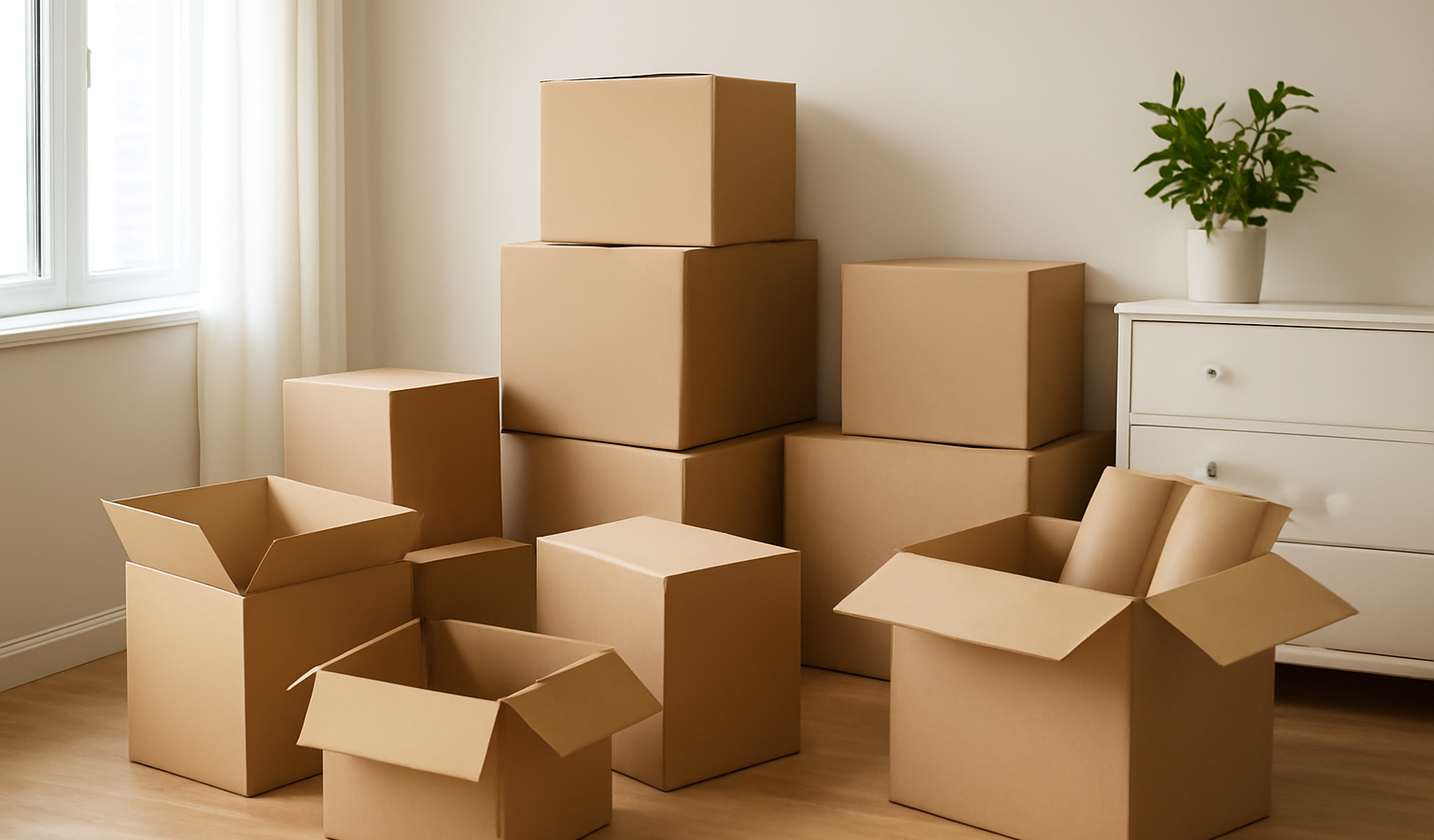 Cartons déménagement maison organisée