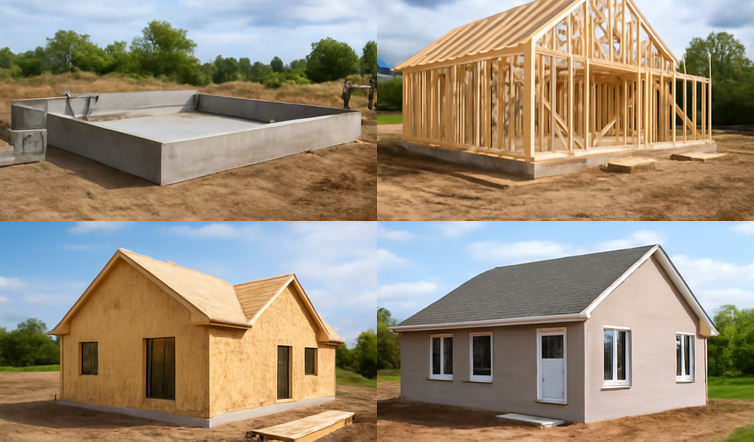 Chantier maison différentes étapes