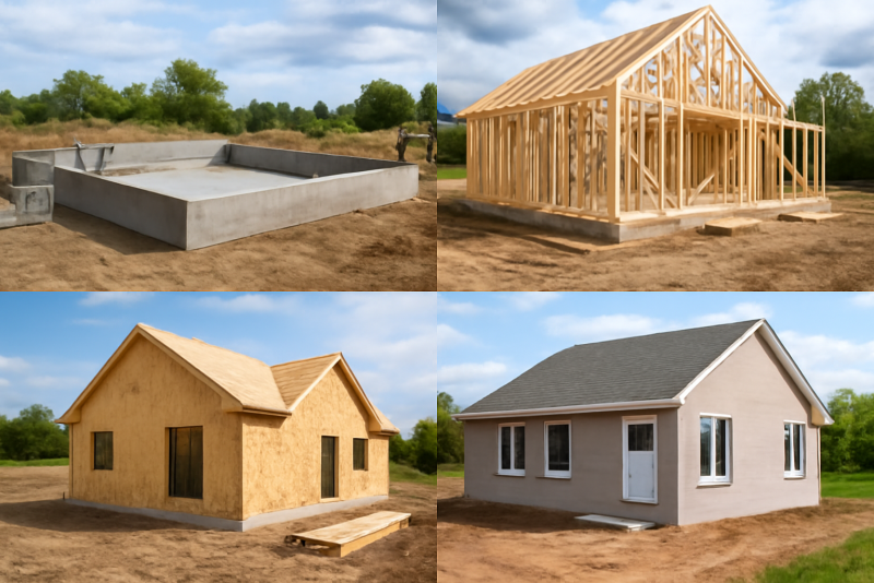 Chantier maison différentes étapes