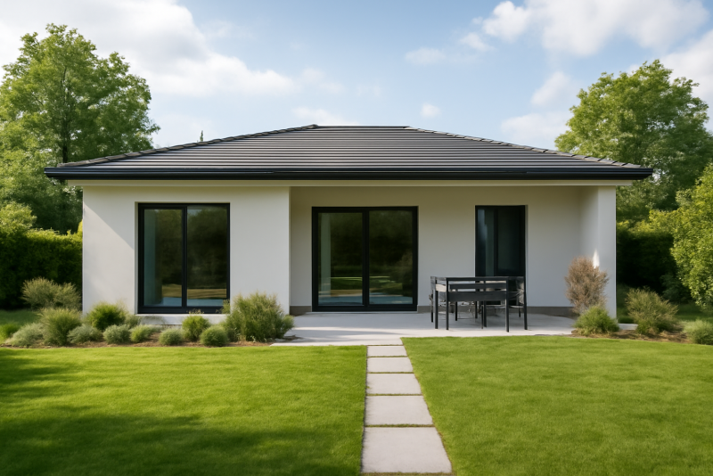 Maison plain-pied moderne avec jardin