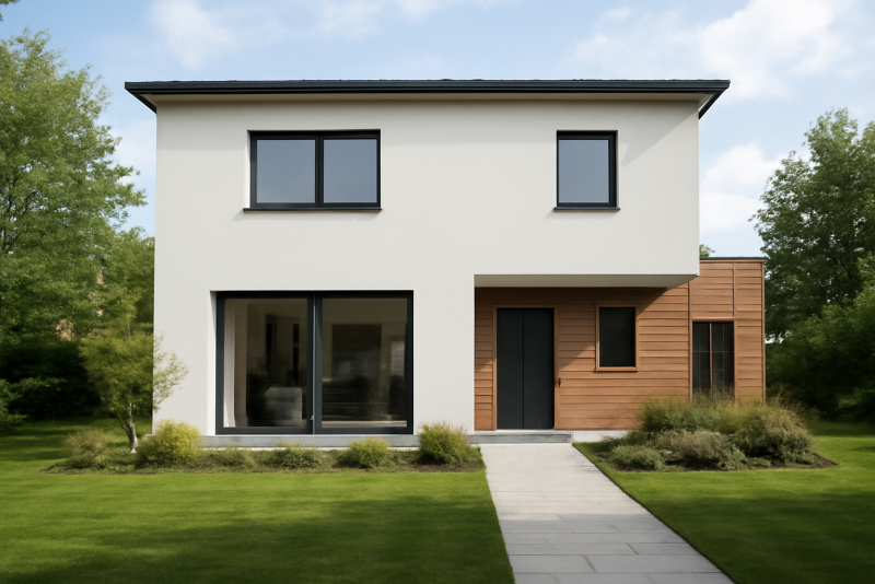 Maison neuve moderne avec jardin