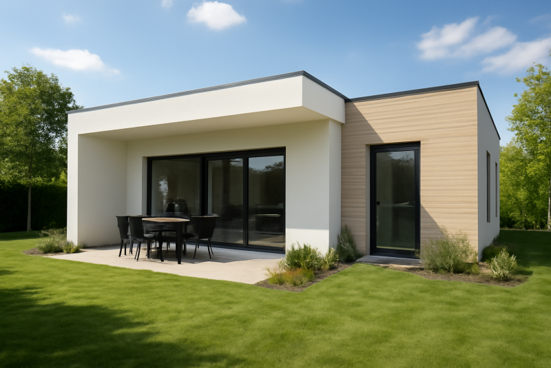 Maison neuve moderne avec jardin