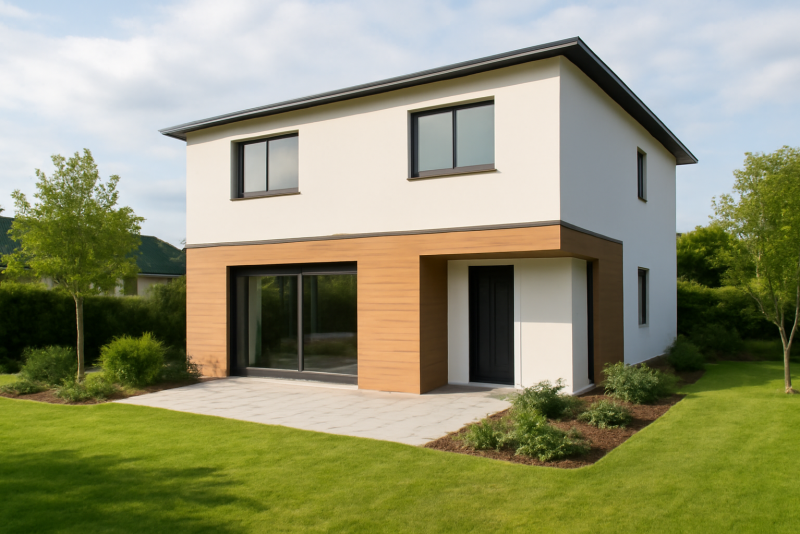 Maison neuve moderne avec jardin
