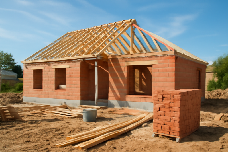 Chantier construction maison individuelle