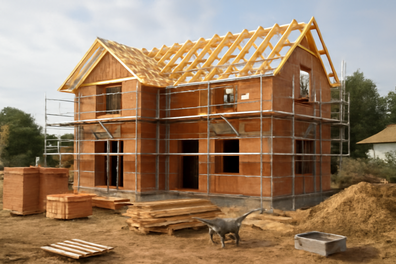 Chantier construction maison individuelle