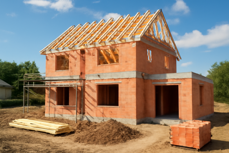Chantier construction maison individuelle