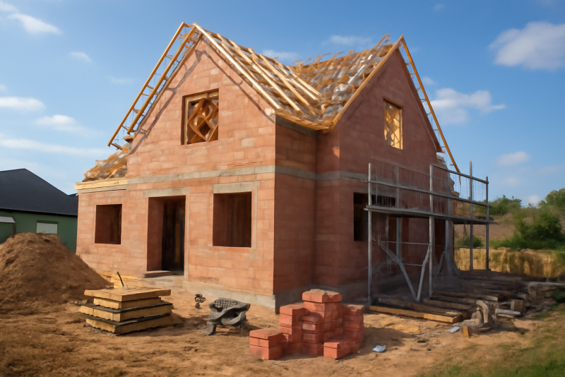 Chantier construction maison individuelle