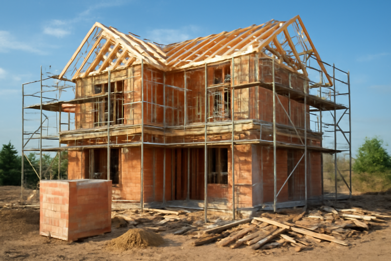 Chantier construction maison individuelle