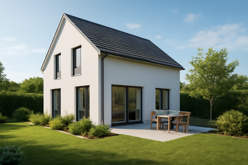 Maison neuve moderne avec jardin