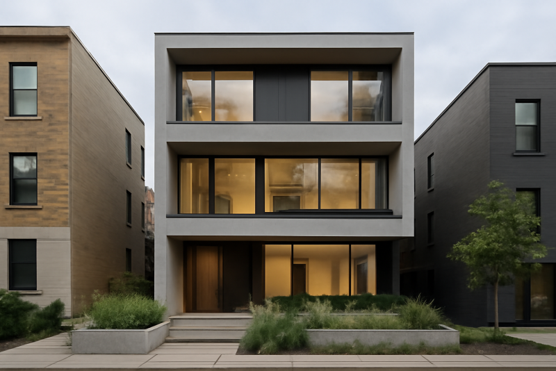 Maison contemporaine milieu urbain