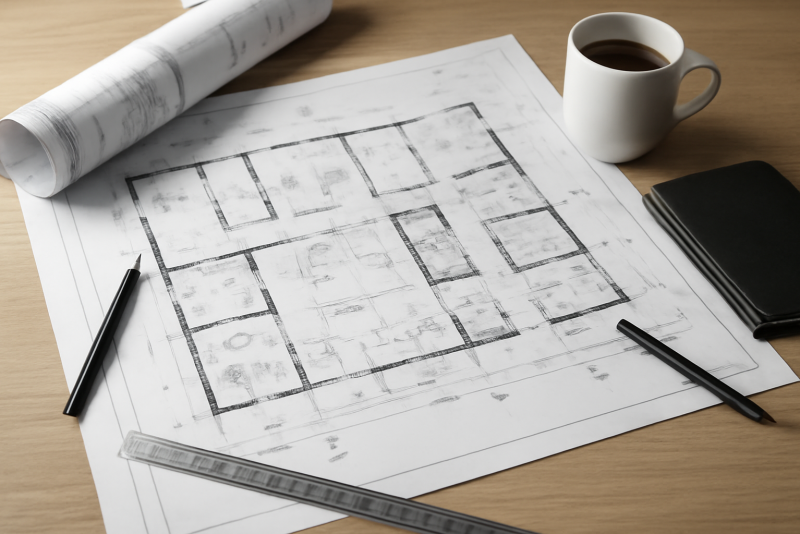 Plans architecturaux bureau professionnel