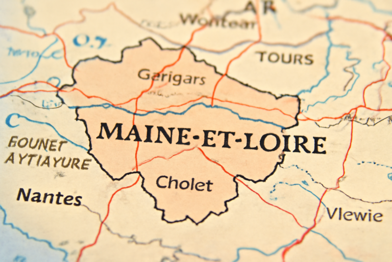 Carte département Maine-et-Loire attractif