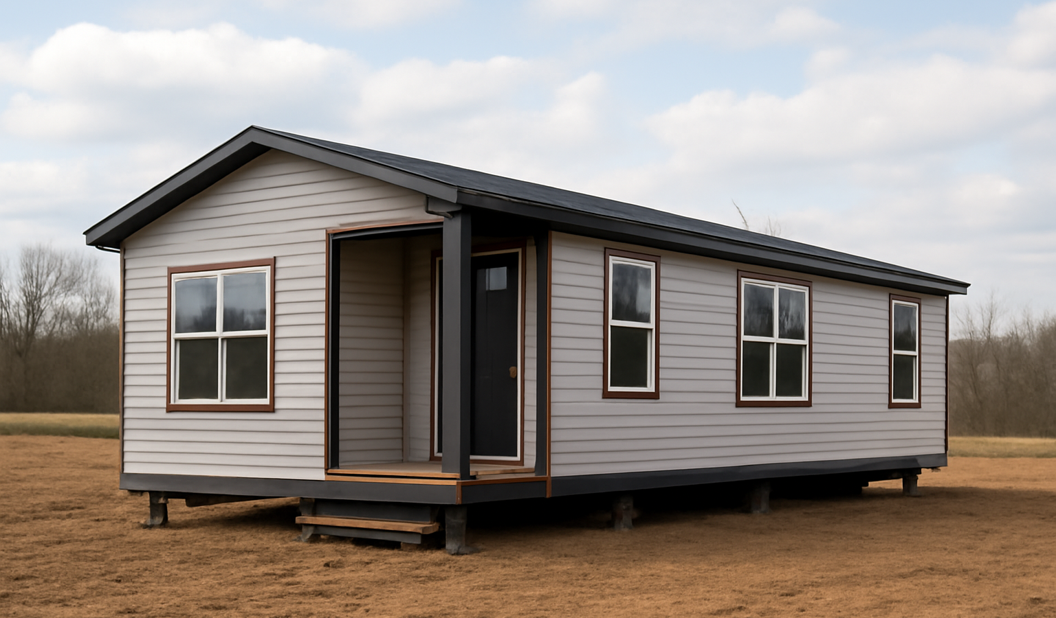 maison modulaire posee sur terrain nu