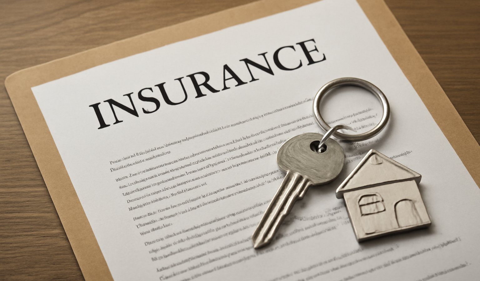dossier d'assurance et clé de maison