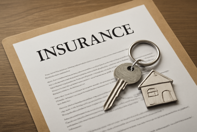 dossier d'assurance et clé de maison