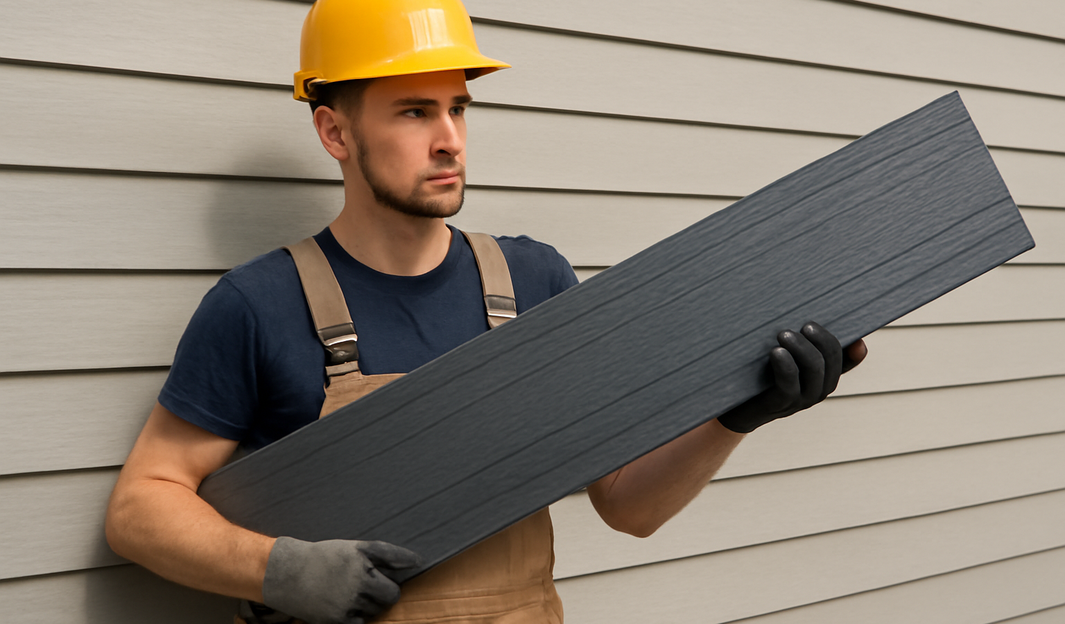 poseur tenant lame de bardage sur mesure