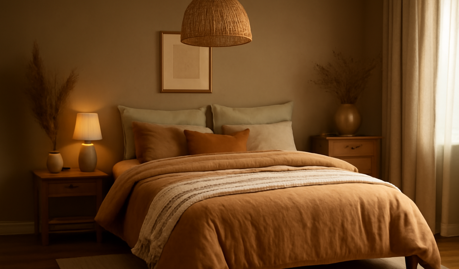 Chambre cosy décoration chaleureuse