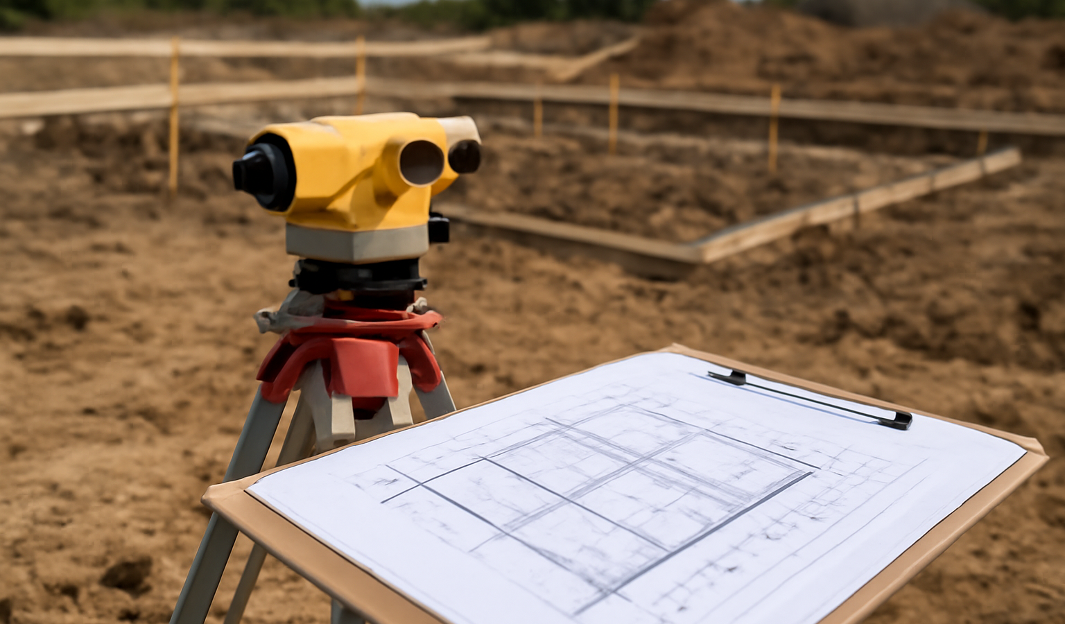 terrain borne avec plan de construction pose