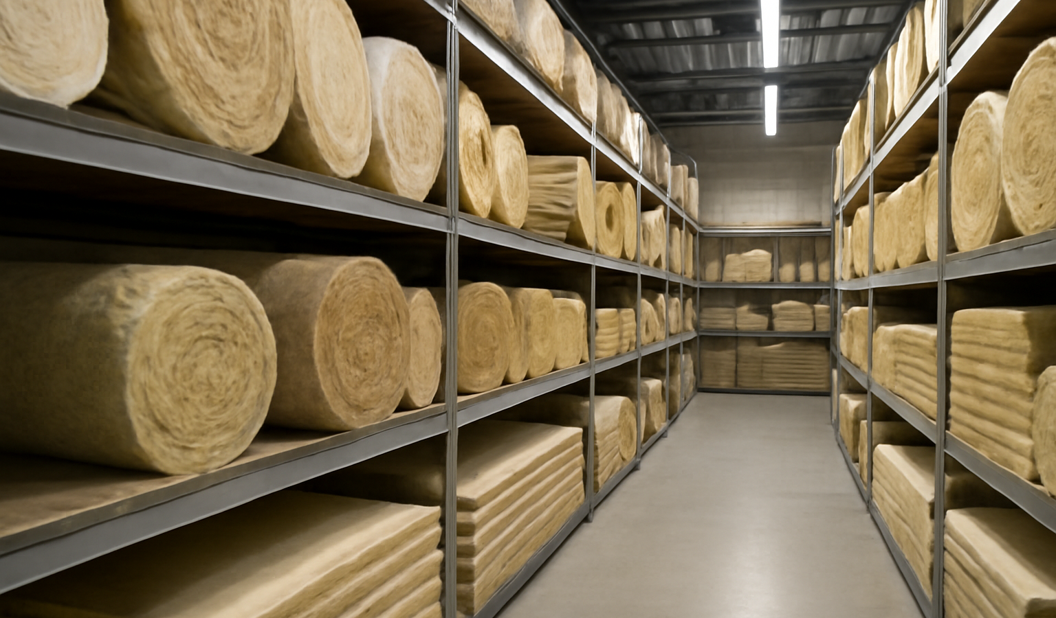 rayon de materiaux d'isolation en entrepot