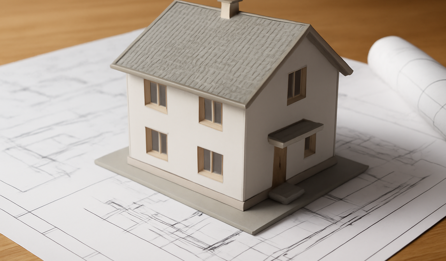 maquette de maison et plans techniques