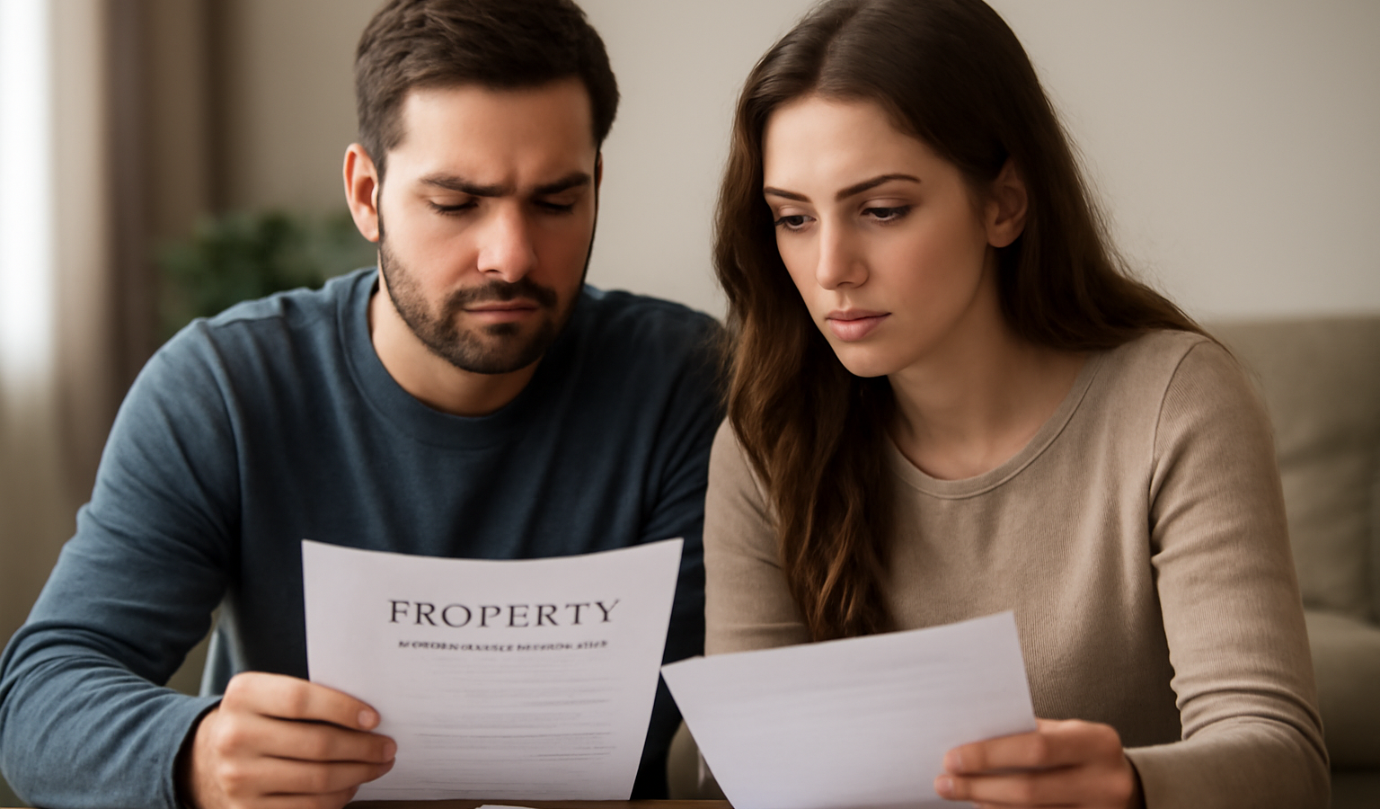 couple examinant actes de propriété