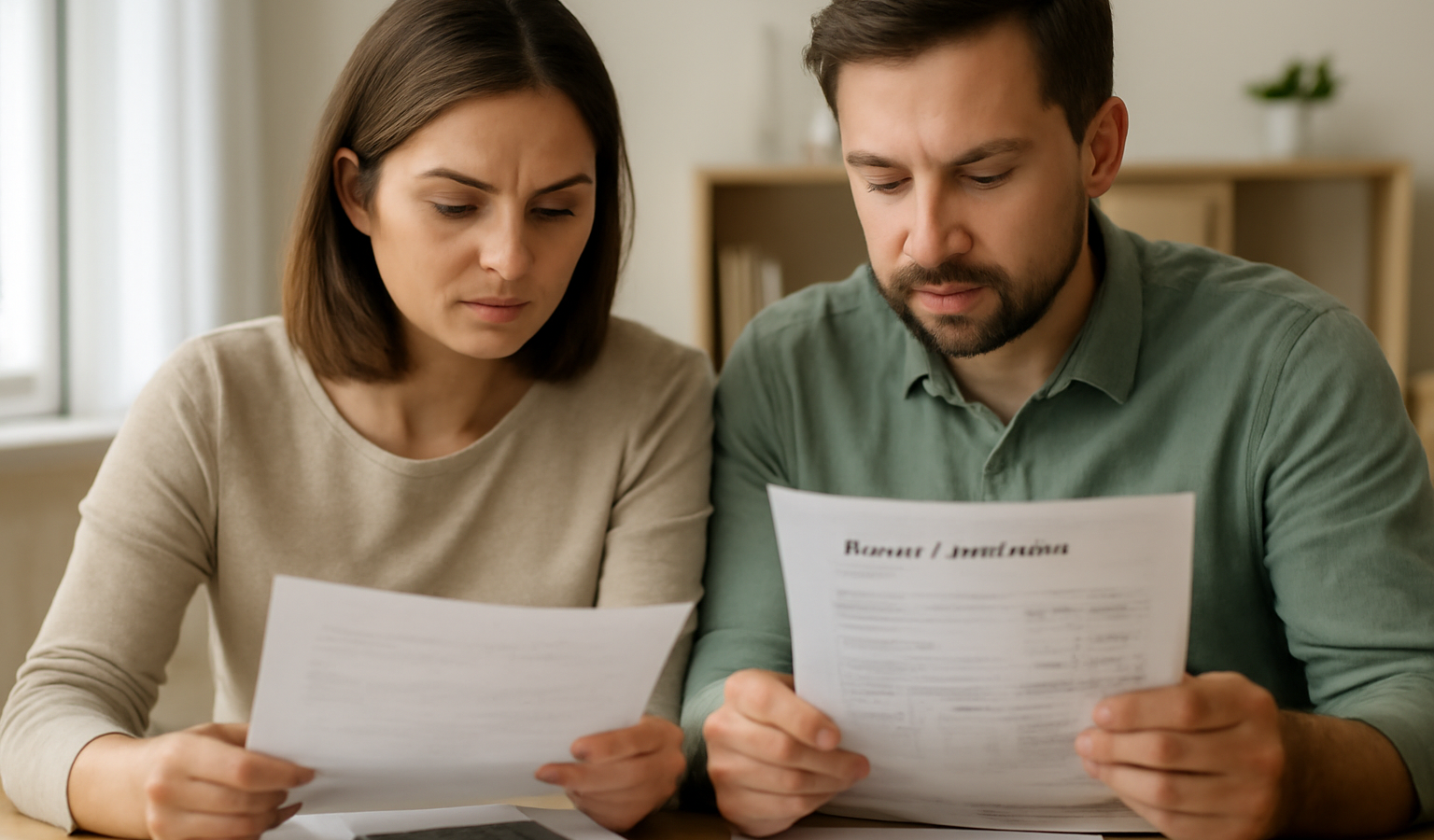 couple examinant calculs et offres bancaires