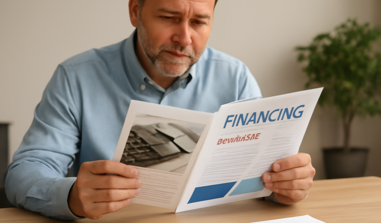 client consultant brochure financement sur table