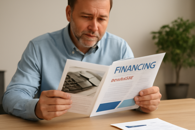 client consultant brochure financement sur table