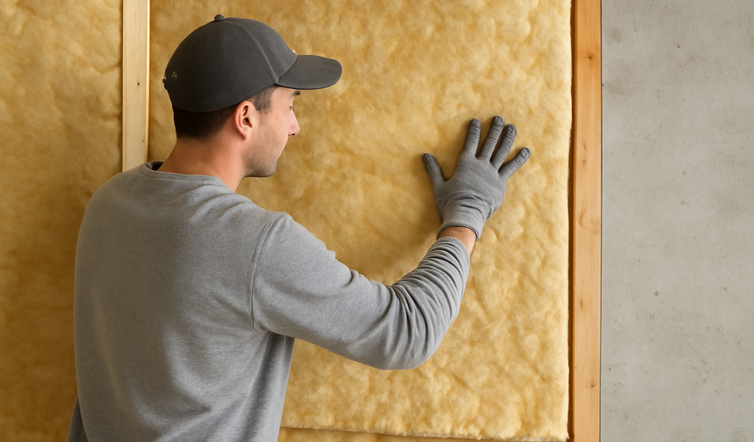 pose d'isolant sur mur intérieur