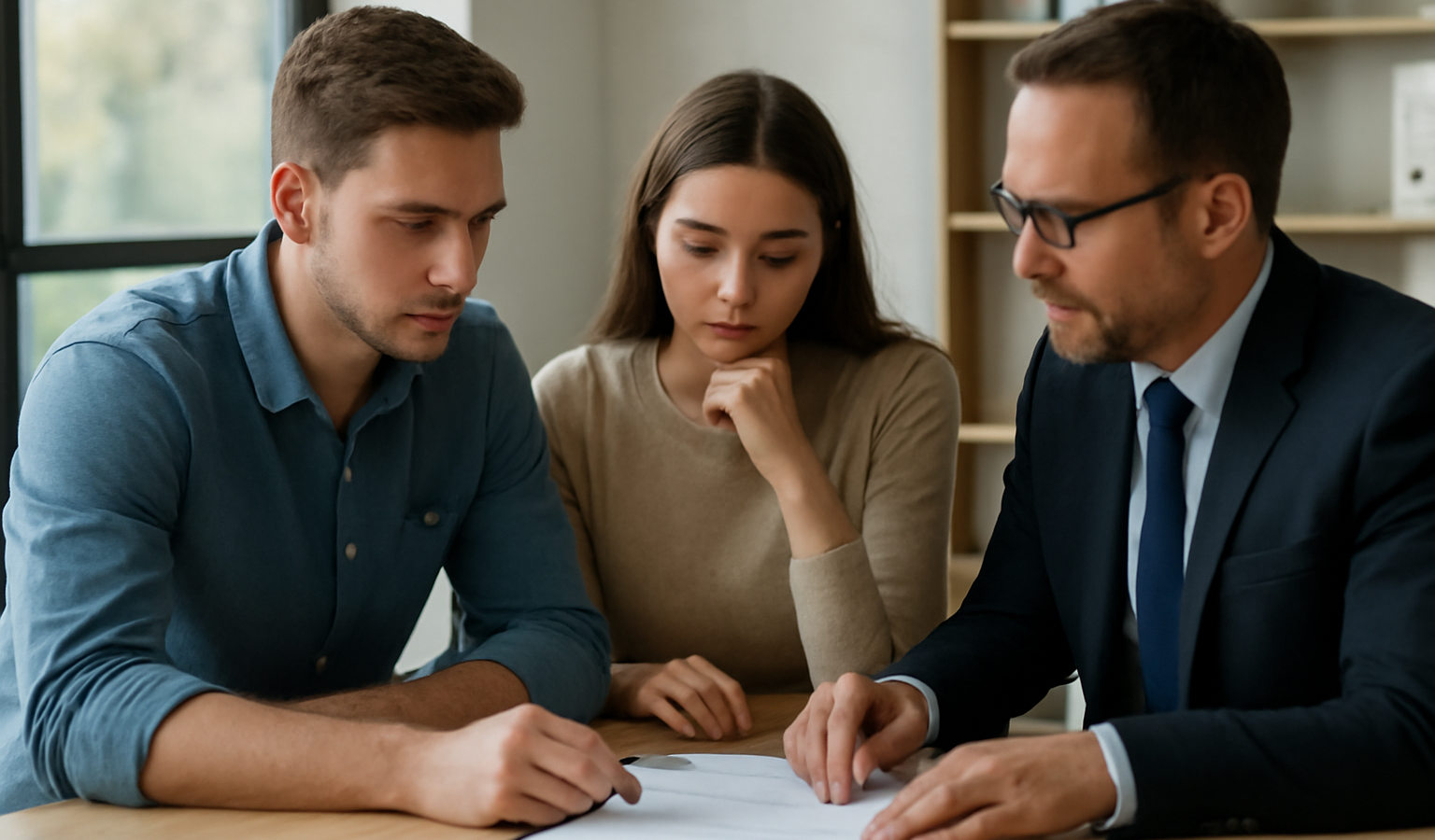 client discutant d'un pret construction avec conseiller