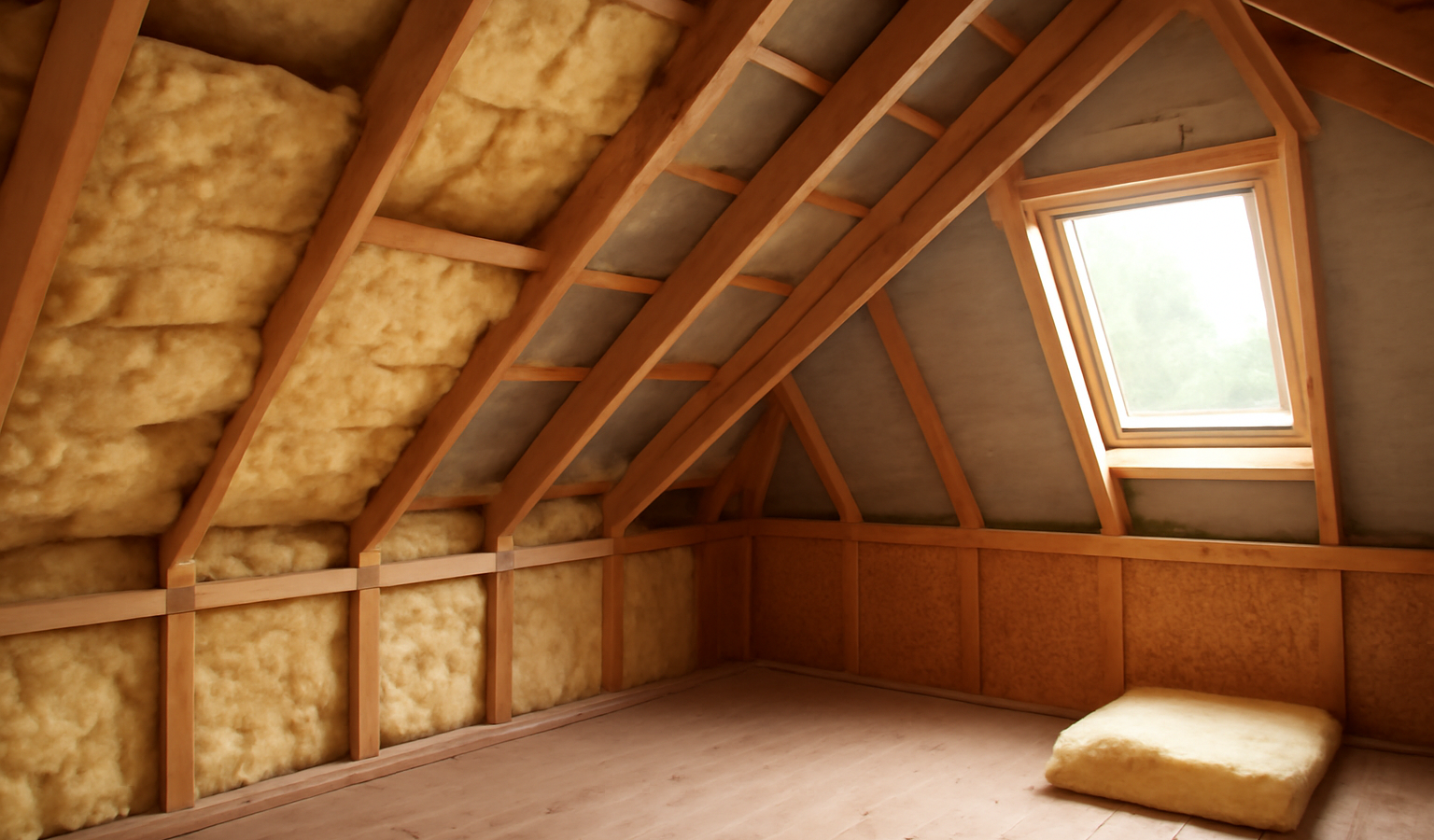 interieur combles amenages avec isolation partielle