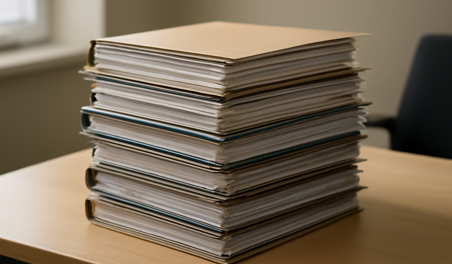 pile de dossiers administratifs sur bureau