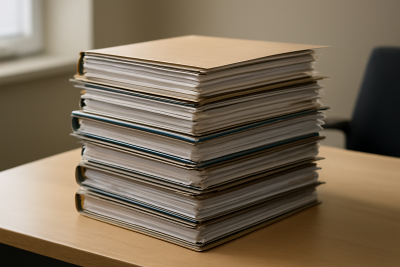 pile de dossiers administratifs sur bureau