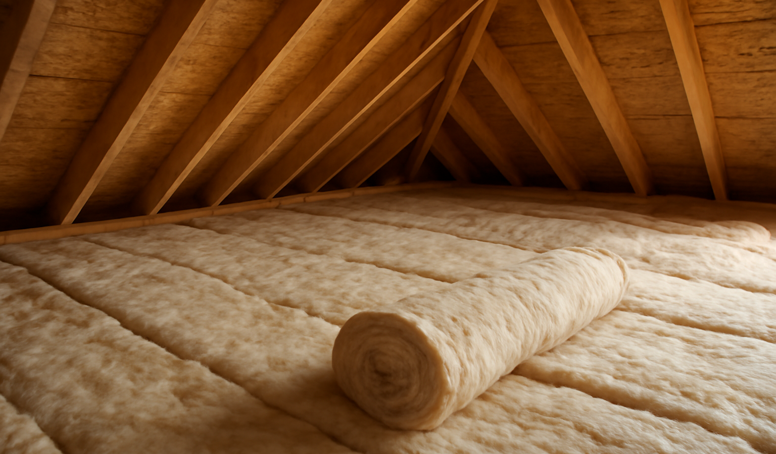 combles avec isolant déroule sous toiture