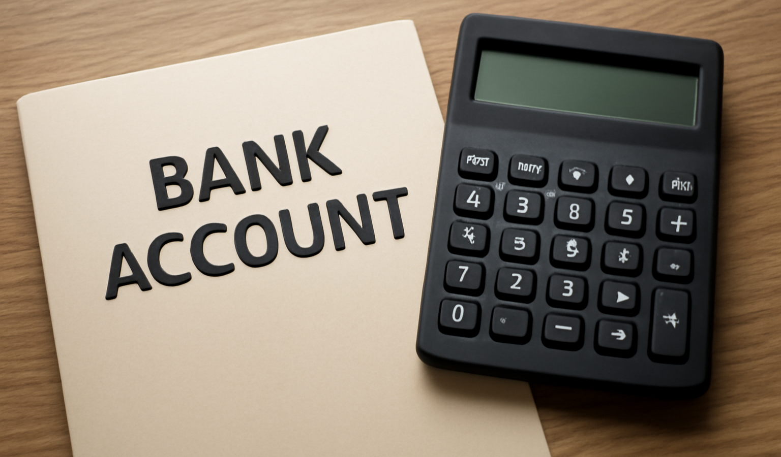 dossier bancaire et calculatrice sur une table