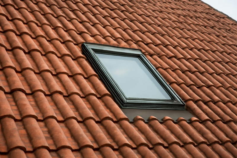 toiture en tuiles avec ouverture pour fenetre